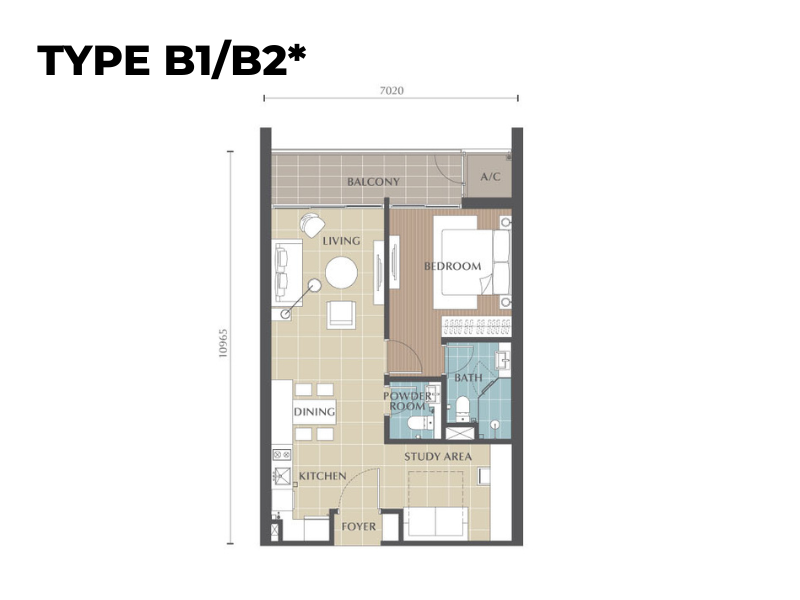 Jesselton Twin Towers Type B1/B2 floor plan