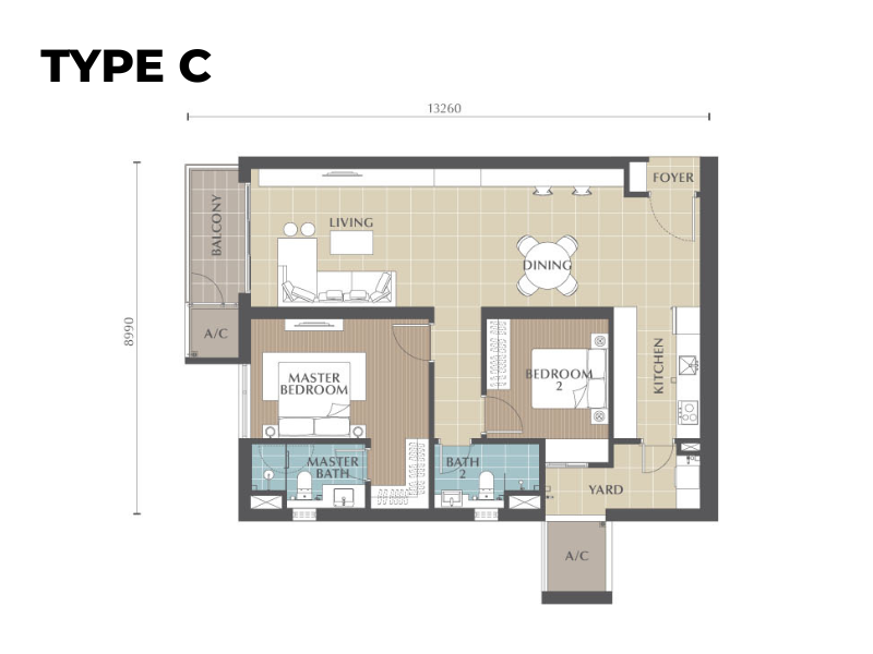 Jesselton Twin Towers Type C floor plan