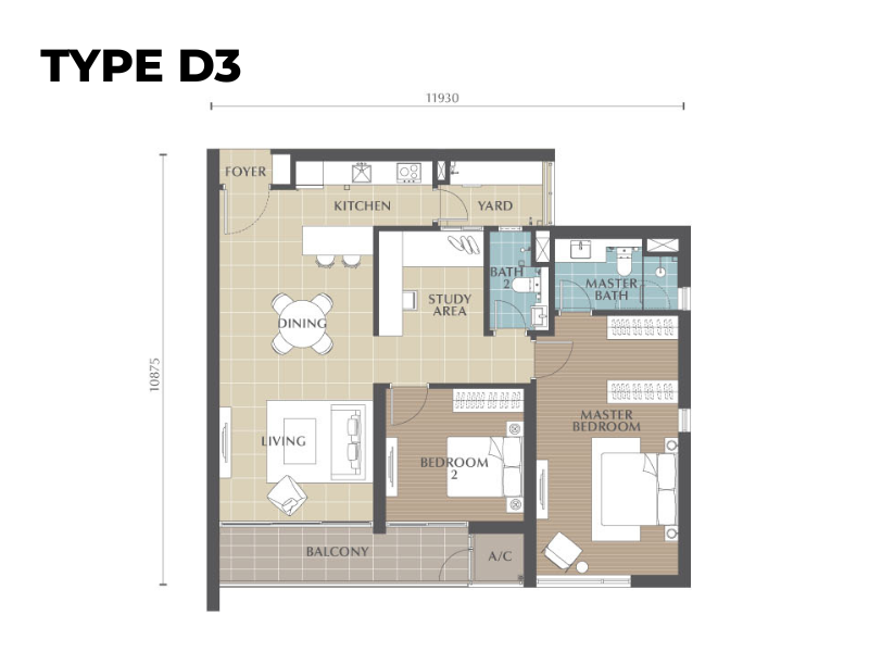 Jesselton Twin Towers Type D3 floor plan