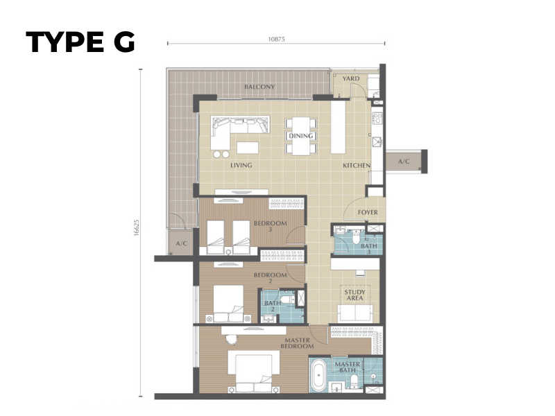 Jesselton Twin Towers Type G floor plan