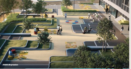 Artist impression of the community recreation and play area